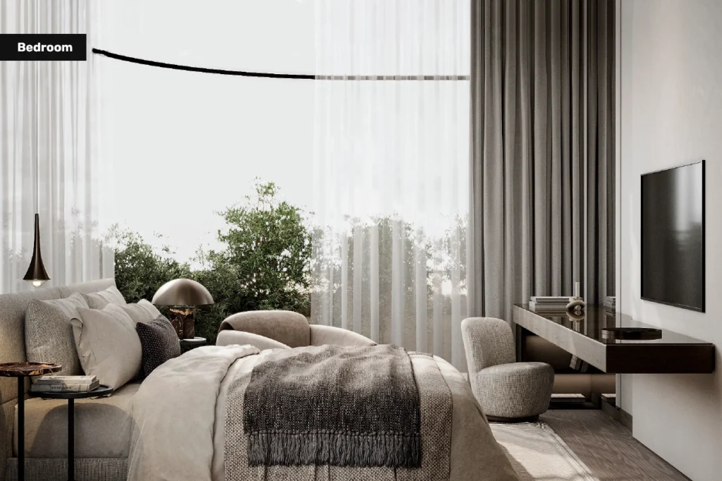 Aveline residence at JVC palm jumeriah window view