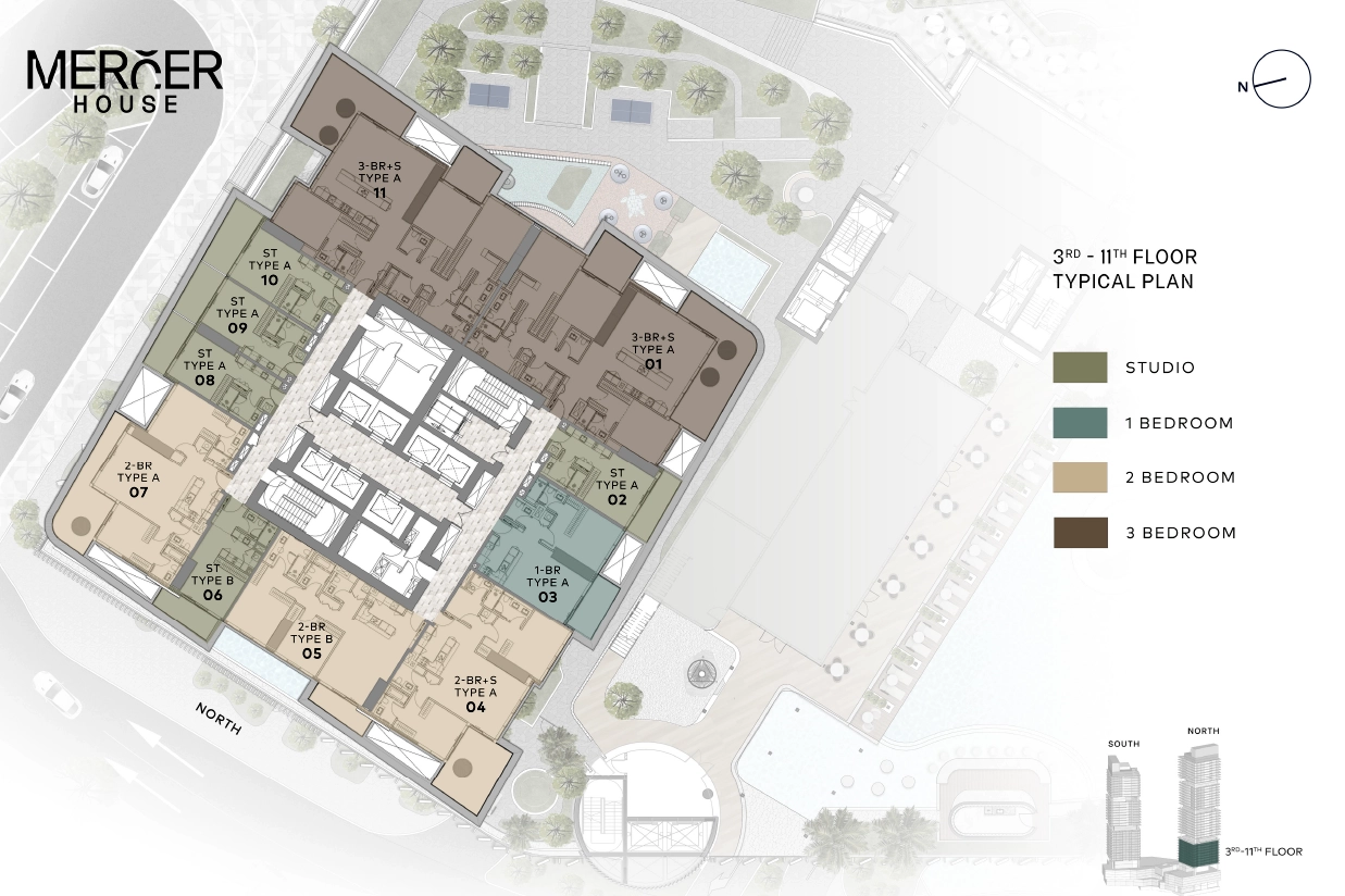 Mercer House Tower Floor Plan 1
