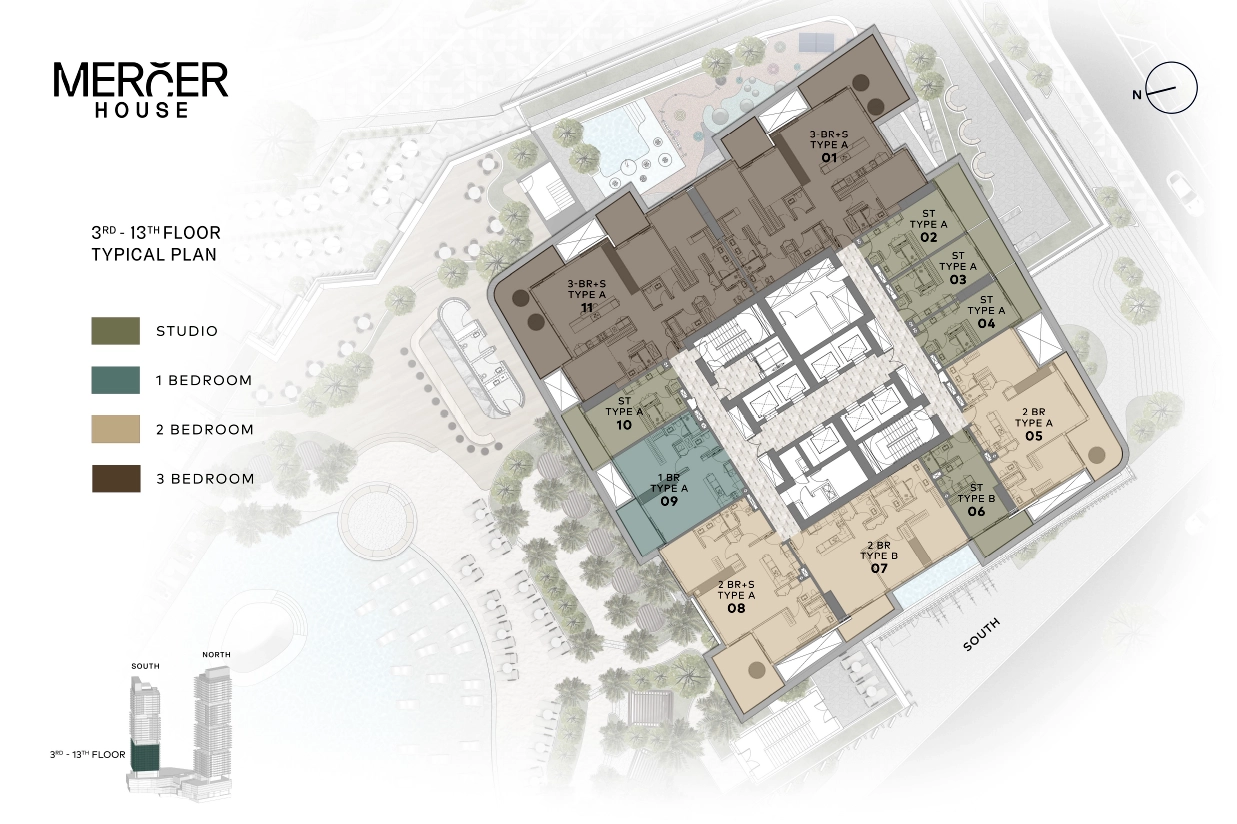 Mercer House South Tower Floor Plan 1