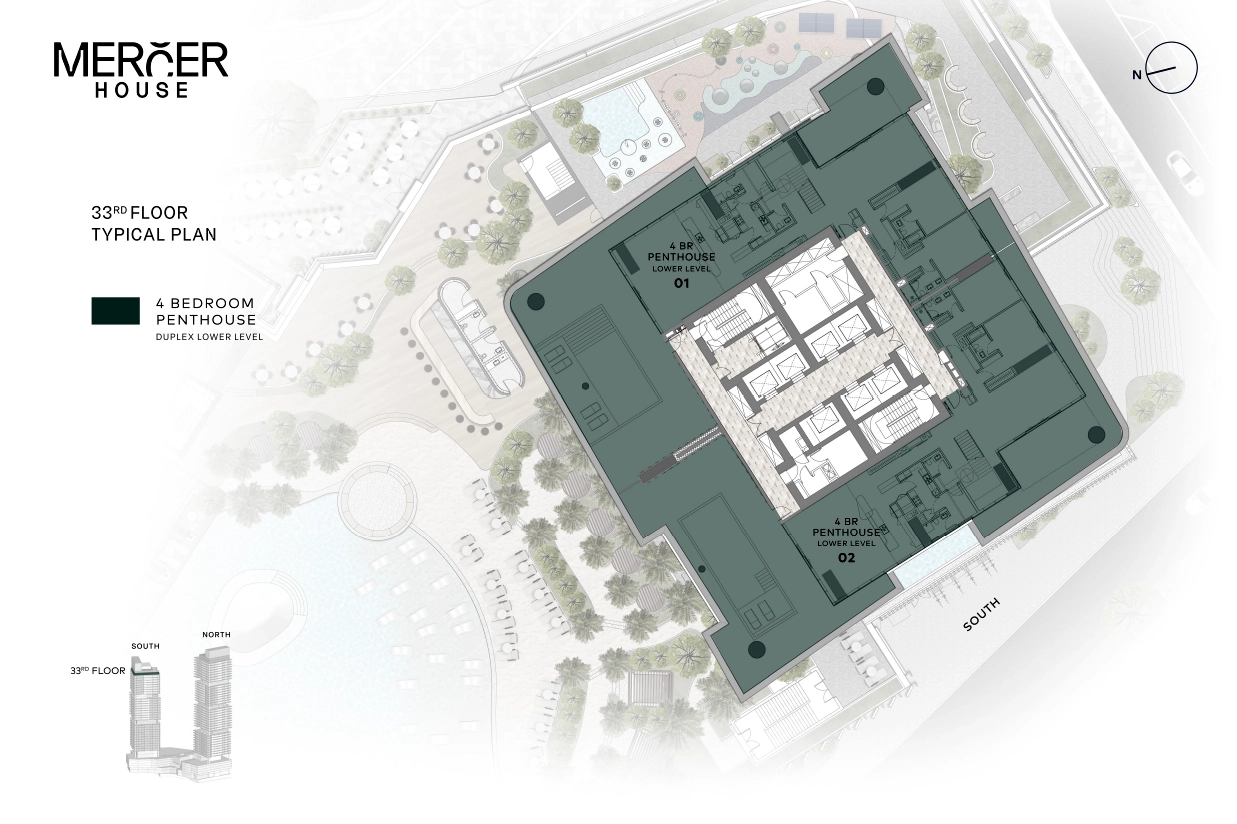 Mercer House South Tower Floor Plan 3