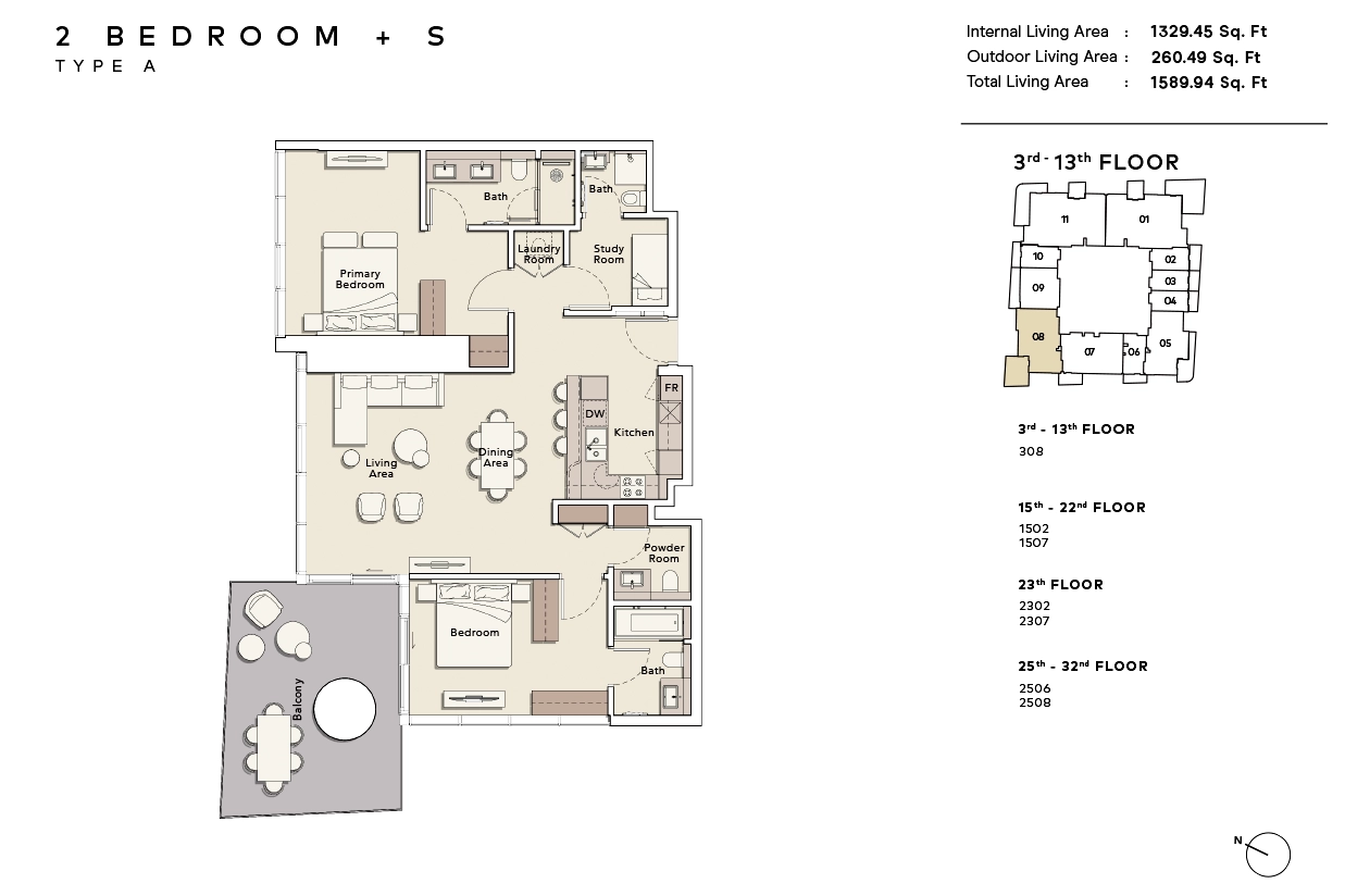 Mercer House South Tower Floor Plan 8